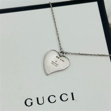 gucci heart necklace with interlocking g|gucci necklace with heart pendant.